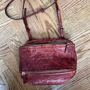 Givenchy mini pandora sheepskin maroon crossbody bag